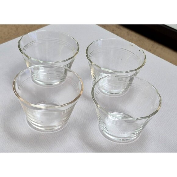 Vintage Pyrex Glass Custard Cups Set 4 Scalloped Edge 5 Oz Made In USA - Picture 2 of 6